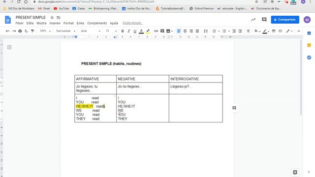 PRESENT SIMPLE - AFFIRMATIVE смотреть онлайн