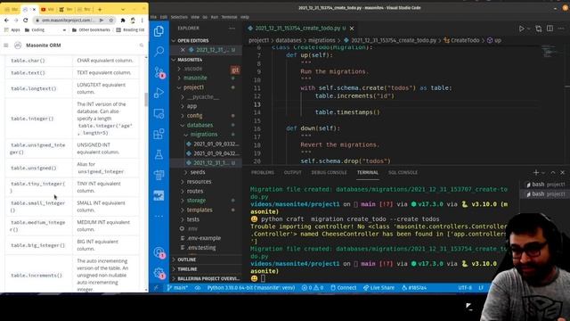 AM Coder - Masonite 4 Tutorial #5 - Database Settings and Migrations смотреть онлайн