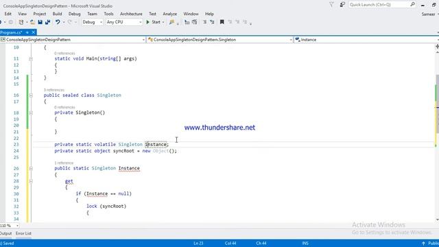 Singleton Design Pattern in C# смотреть онлайн