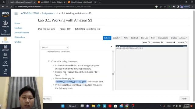 AWS Lab 3.1: Working with Amazon S3 смотреть онлайн