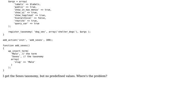 Wordpress: Adding predefined terms to a taxonomy смотреть онлайн