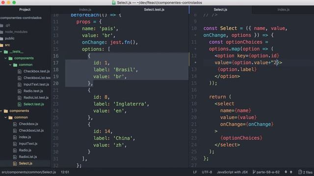 0007-68 React: Componentes Controlados - Testes com Jest e Enzyme смотреть онлайн