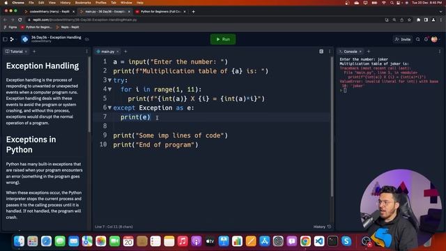 Exception Handling in Python | Python Tutorial - Day #36 смотреть онлайн