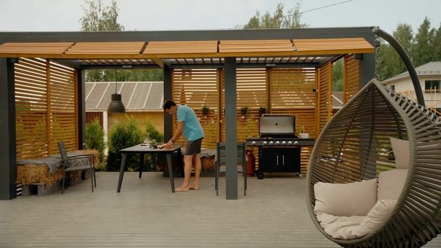 Современная беседка 3X6 из клееного бруса смотреть онлайн