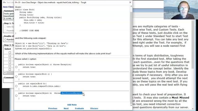 Overriding equals() properly in Java (enthuware.ocpjp.v8.2.1808) смотреть онлайн