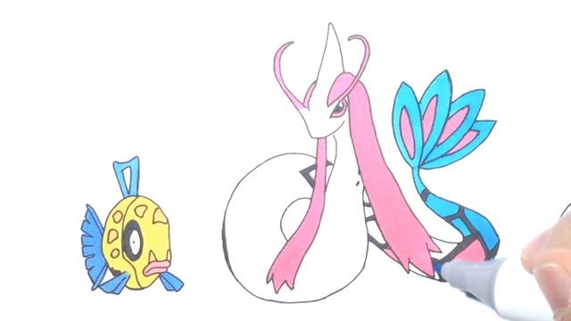 Pokemon Coloring Pages - Feebas, Milotic, Castform and Kecleon смотреть онлайн