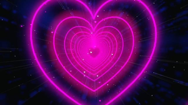 Neon Lights Love Heart Tunnel💜Purple Heart Background | Neon Heart Tunnel Loop 3 Hours