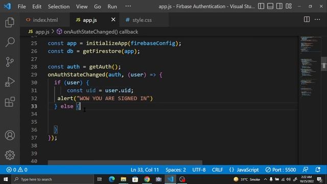 Firebase OnAuthStateChanged || firebase authentication || onauthstatechanged in js смотреть онлайн