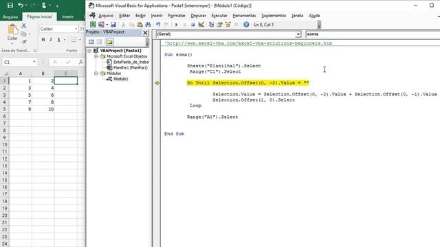 EXCEL VBA Soma com DO UNTIL LOOP OFFSET смотреть онлайн