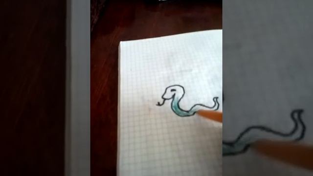 Как нарисовать змею . смотреть онлайн