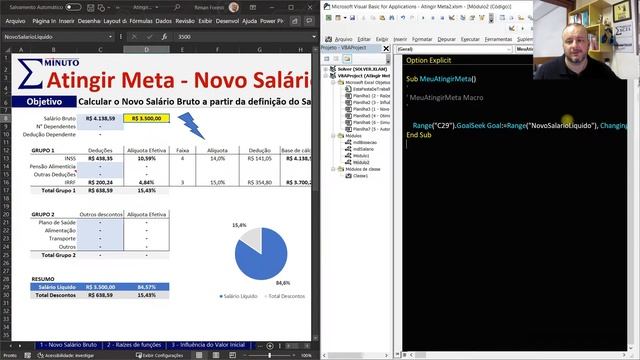 Como usar o Atingir Meta no Excel #05 - AUTOMAÇÃO - 3 formas de automatizar o Atingir Meta смотреть онлайн