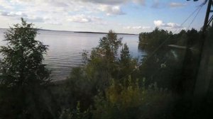 Дорога из Петрозаводска в Мурманск из окна скорого поезда «Санкт Петербург - Мурманск».