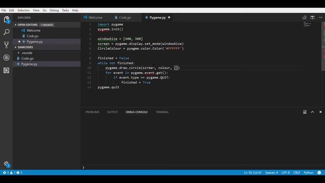 How to make a Circle in Pygame using Python смотреть онлайн