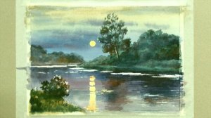 Уроки рисования. Как рисовать пейзаж акварелью. Акварель для начинающих. Рисуем поэтапно.