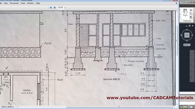 AutoCAD House Section Drawing Tutorial - 1 of 3 смотреть онлайн