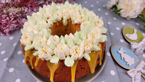 ПАСХАЛЬНЫЙ Весенний КЕКС! Быстрый, простой рецепт! Кекс с кремом и глазурью | Оливьедка смотреть онлайн