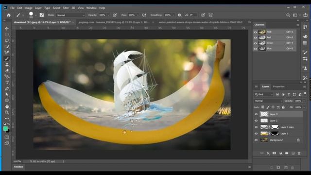 photo manipulation in photoshop- banana glass photo in photoshop. Biplop Creative смотреть онлайн