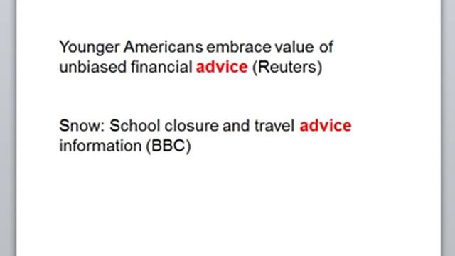 Грамматика английского. Как правильно Advice или Advise