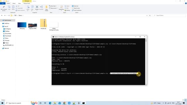 How To Unzip A .zip File From Command Prompt By Using 7-Zip?