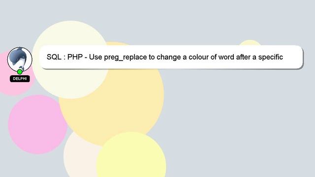 SQL : PHP - Use preg_replace to change a colour of word after a specific character смотреть онлайн