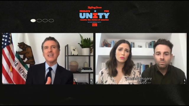 Mandy Moore & Taylor Goldsmith in a interview with Gov. Gavin Newsom (Fridays for Unity)