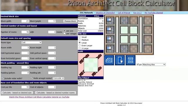 Prison Architect Cell Block Calculator - Version 1.2 Tutorial смотреть онлайн