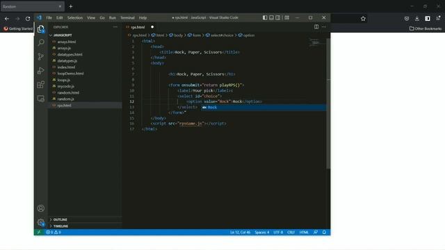 JS021 - JavaScript: Rock, Paper, Scissors (part 1) смотреть онлайн