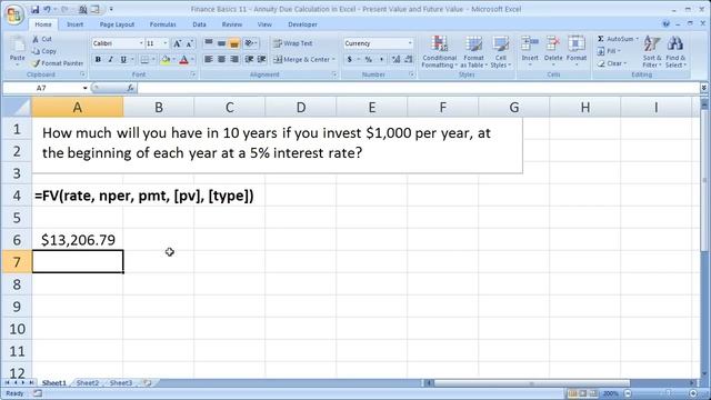 Finance Basics 11 - Annuity Due Calculation in Excel - Present Value and Future Value смотреть онлайн