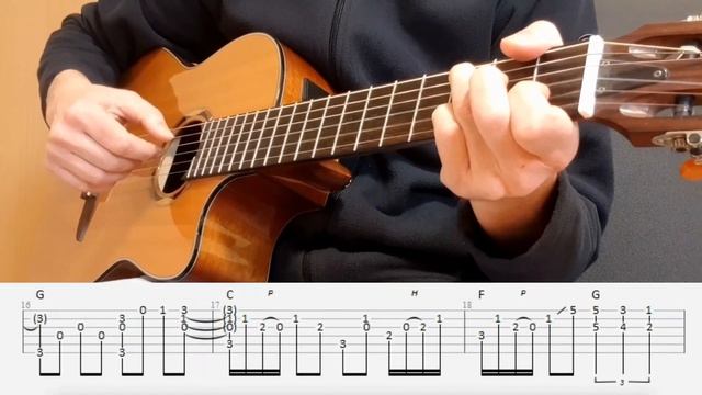 Lady In Red - Chris de Burgh - Fingerstyle guitar with tabs смотреть онлайн