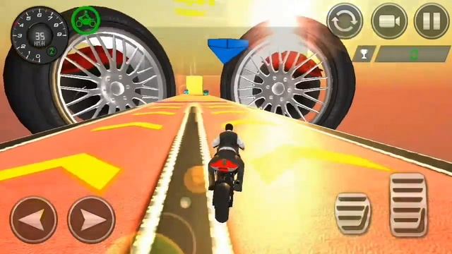 Impossible Stunts Bike Racing Game-Sky Road for Android GamePlay :Offroad Game смотреть онлайн