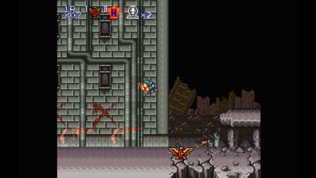 Super Nintendo (Snes) 16-bit Contra 3 The Alien Wars Stage 1