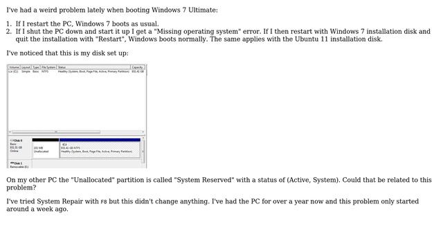 Windows 7 "missing operating system" on boot смотреть онлайн