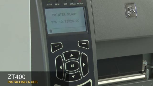 Как установить драйверы с USB-носителя в принтер этикеток Zebra ZT410/ZT420 смотреть онлайн