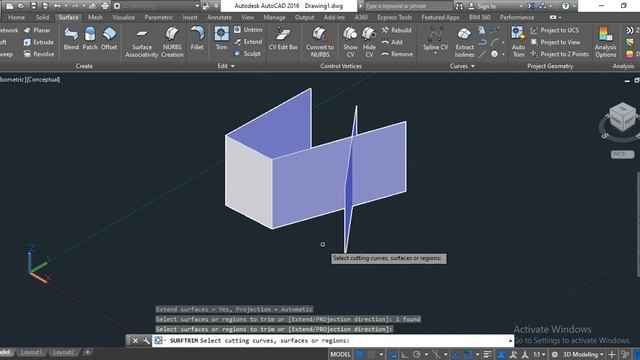 #Surface #Trim #command in #AutoCAD смотреть онлайн