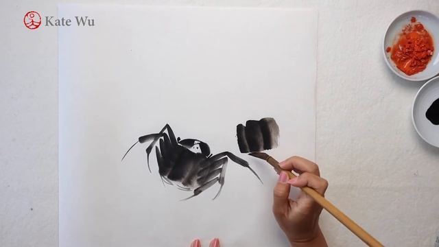 How to paint crabs | Traditional Chinese painting tutorial смотреть онлайн