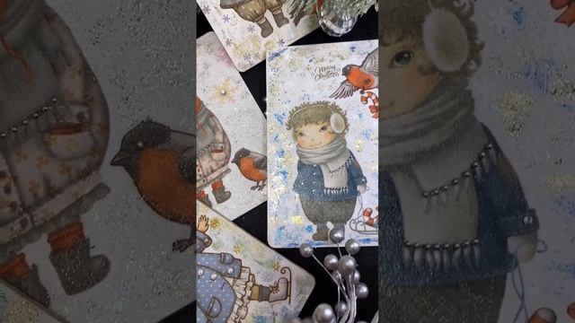 Деревянные елочные игрушки и открытки ручной работы в технике декупаж смотреть онлайн
