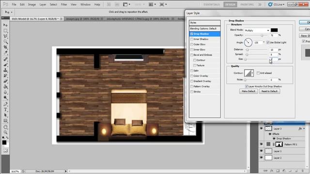 Easy Plan Render _ Photoshop CS 5 _ Bedroom presentation смотреть онлайн