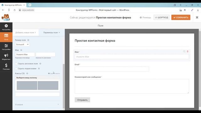 WPForms лёгкий плагин обратной связи Wordpress. смотреть онлайн