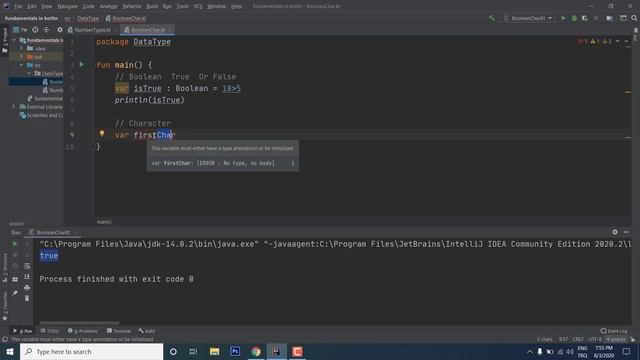 البيانات في الكوتلن - Boolean Character in kotlin смотреть онлайн