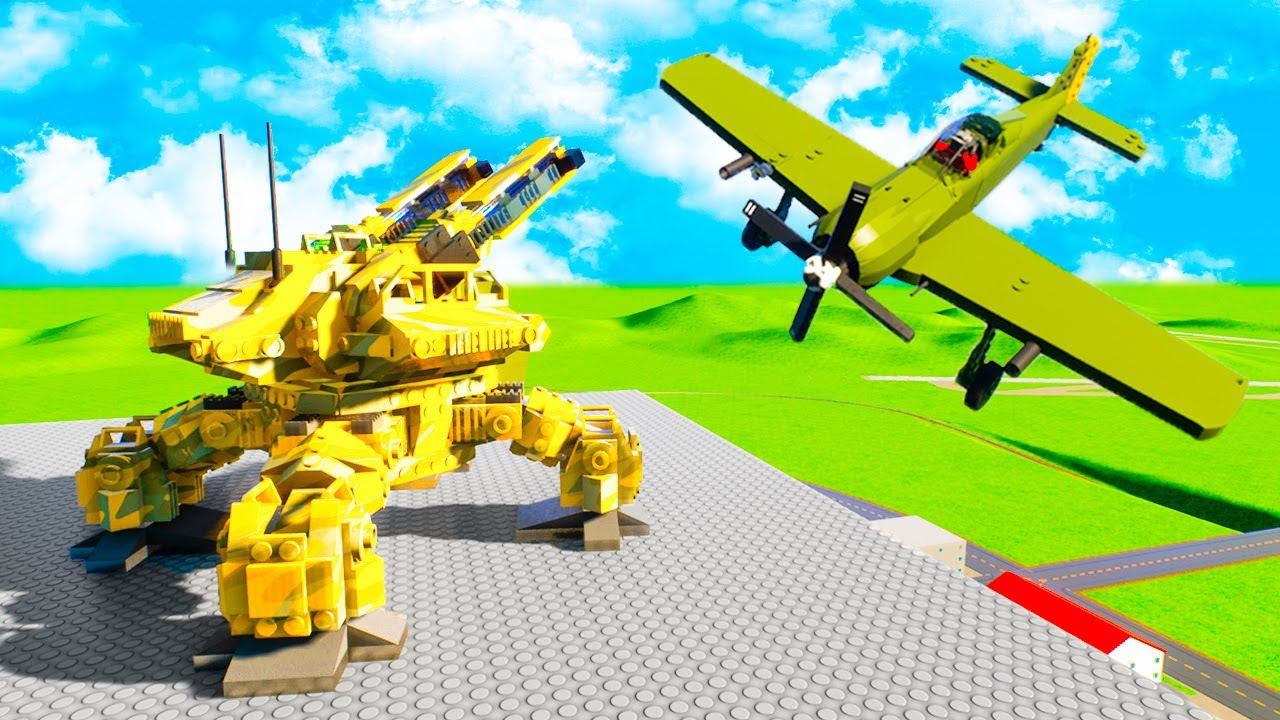 САМЫЙ МЕТКИЙ ВЫСТРЕЛ! МОЩНАЯ ПУШКА ПРОТИВ БОЕВОГО ЛЕГО САМОЛЕТА В БРИК РИГС (Brick Rigs) смотреть онлайн