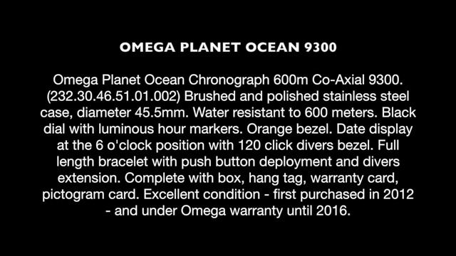 Omega Seamster Planet Ocean Chronograph 9300 Orange смотреть онлайн