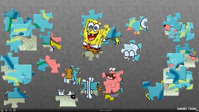 SpongeBob SquarePants Jigsaw Puzzle Games For Kids Learn Shapes & Colors | JUNIORS TOONS смотреть онлайн