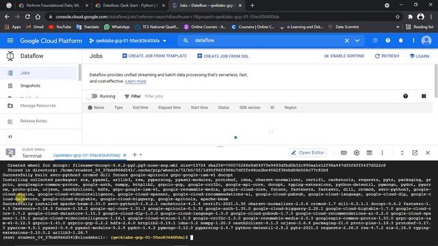Dataflow: Qwik Start - Python ||GSP207|| Perform Foundational Data, ML, and AI Tasks in Google Clou смотреть онлайн
