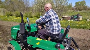 Минитрактор Файтер Т15. Работа почвофрезой.