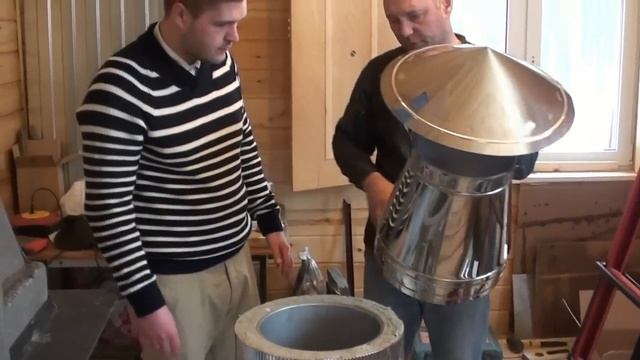 Установка (монтаж) дымохода "ВУЛКАН" для камина/печи/котла. ВИДЕО. смотреть онлайн
