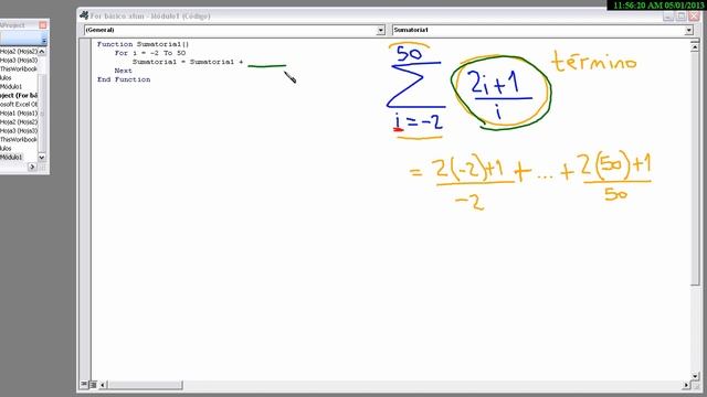 4 - Ejercicio Con FOR - Calcular Una Sumatoria Básica En VBA Excel (HD)