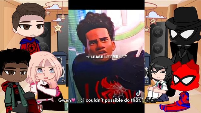 Into the spiderverse reacts to the future Miles Morales // Spiderman // Gacha react / reaction смотреть онлайн