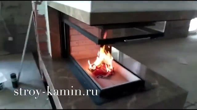 Российская трехсторонняя топка Дельта 900 в мраморном камине смотреть онлайн