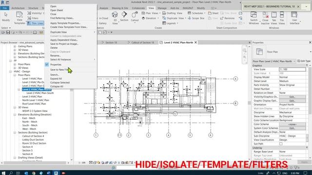REVIT MEP 2022 - TUTORIAL #10 | HIDE | ISOLATE | APPLY TEMPLATE | FILTER | BIM | NAVISWORKS |AUTOCA смотреть онлайн