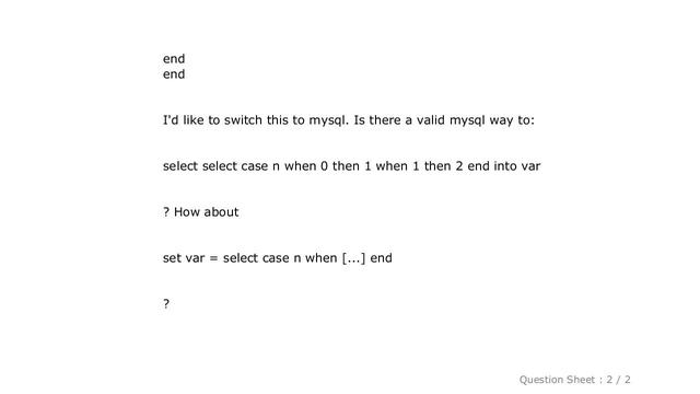 MySQL : case within a select case in mysql смотреть онлайн